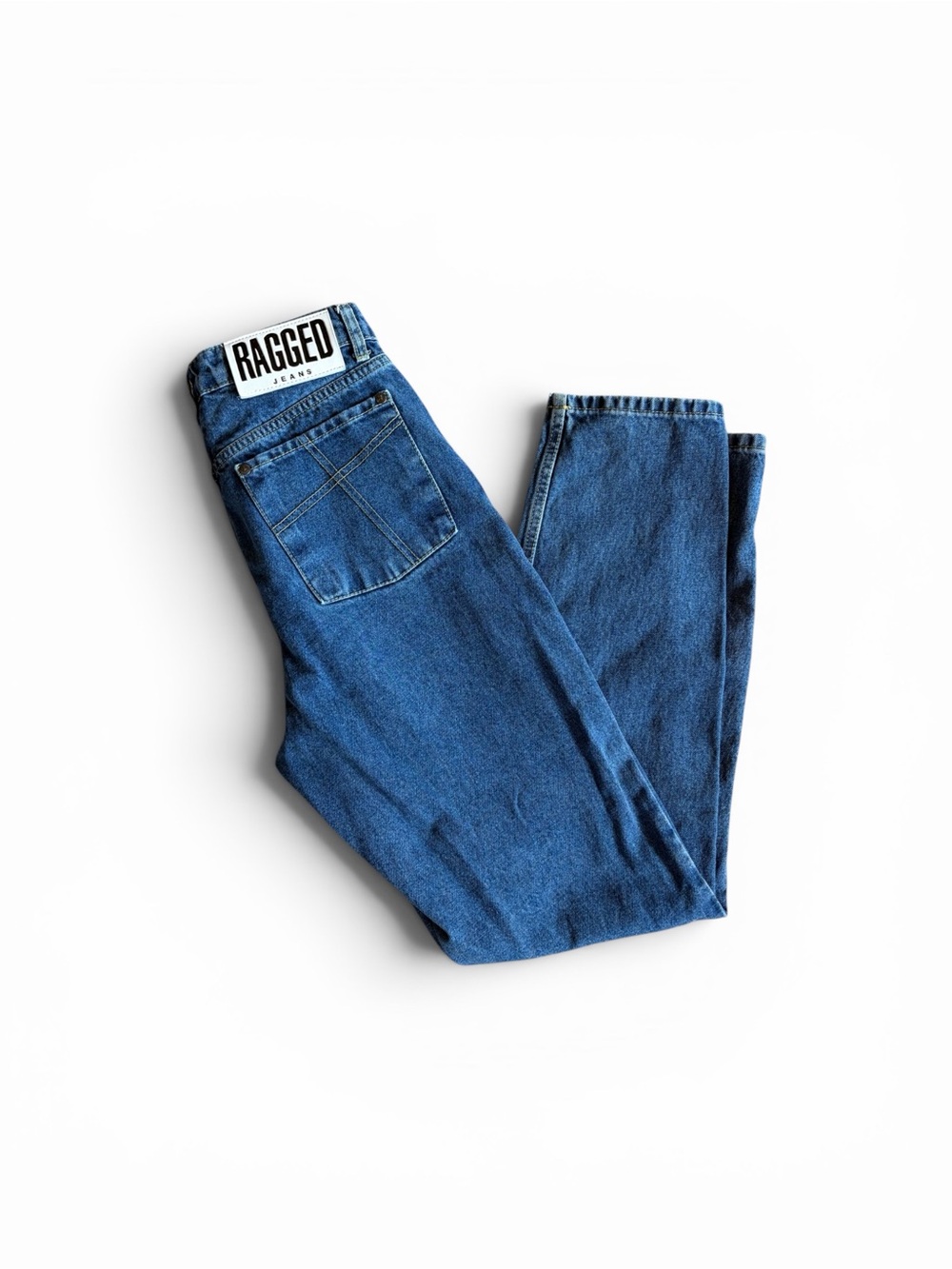 Vintage Ragged Jeans High Rise Mom Jeans Women’s Size 28 Denim Straight Leg 90s